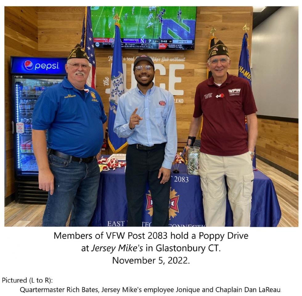 Saturday, November 5, 2022, VFW Post 2083 of East Hartford held a Poppy Drive at Jersey Mike's